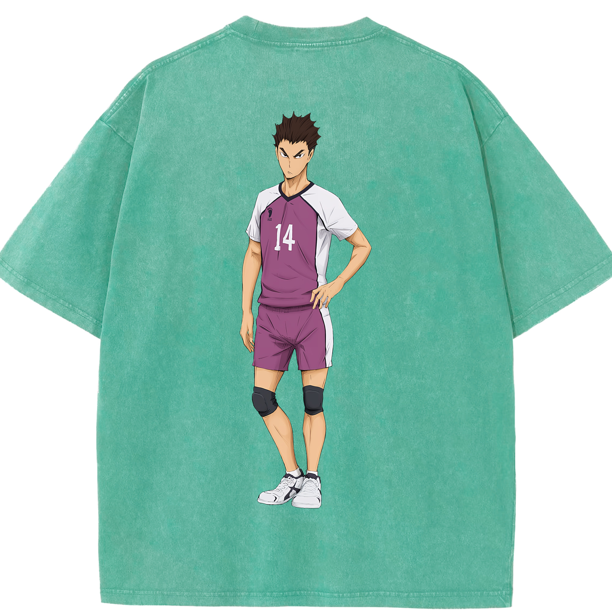 （画像用） ハイキュー!! Haikyu!! 綿100% ヴィンテージ風 半袖Tシャツ（背面プリント）